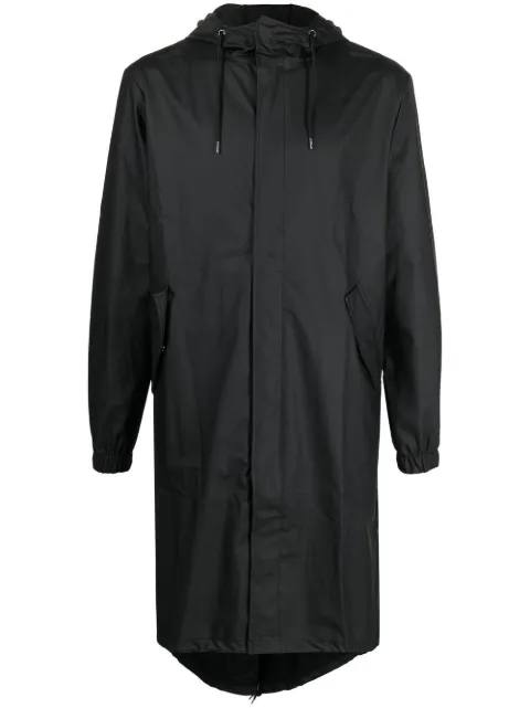 Rains zip-up hooded raincoat Black RA18140