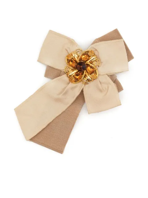 Dolce & Gabbana Pre-Owned 2000s rhinestone-embellished box brooch Gold DEG520C