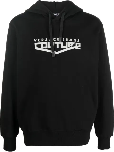 Versace Jeans Couture logo-print pullover hoodie Black 73GAIT30CF00O