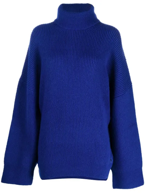 The Attico roll-neck ribbed jumper Blue 228WCK58KW037