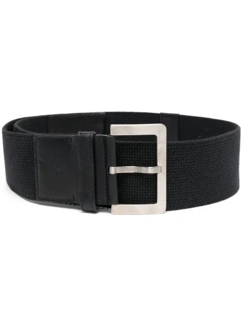 Giorgio Armani Pre-Owned 2000s squared-buckle cotton belt Black GIAR130