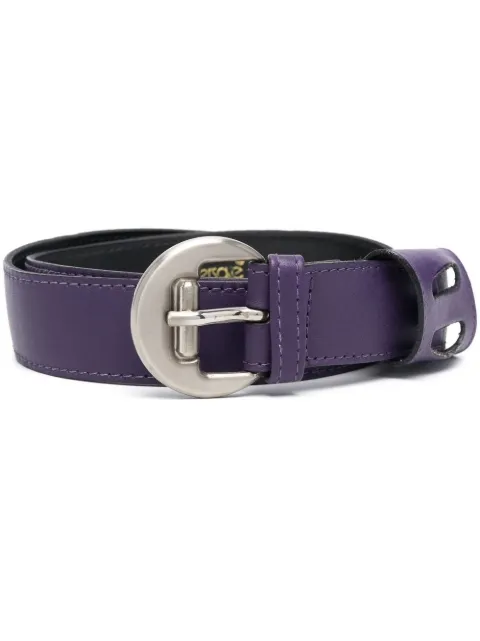 Versace Pre-Owned 1970s leather buckle belt Purple VERS180JH