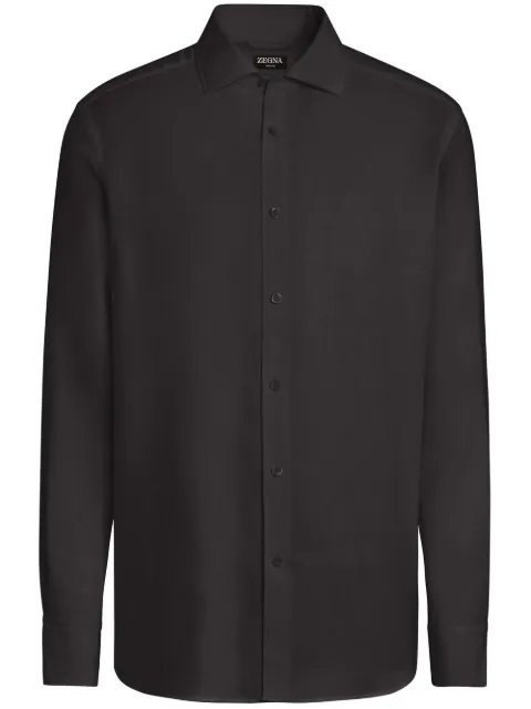 Zegna Cashco long-sleeve shirt Black E7X44SRF5