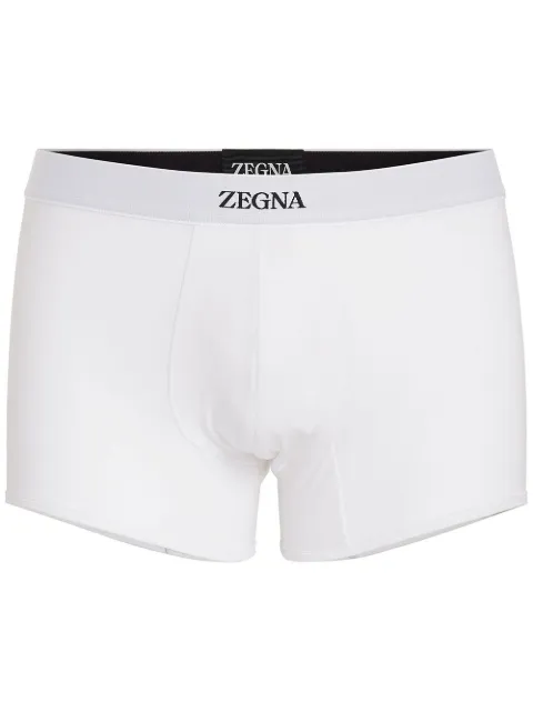Zegna waistband-logo cotton boxers White N2LC6009