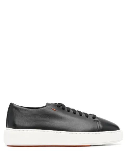 Santoni leather low-top sneakers Black WBCD60994BARTESSN01