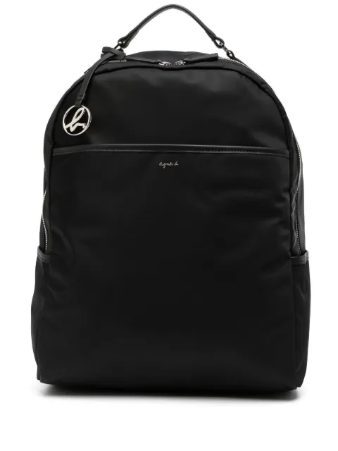 agnès b. logo-plaque zip-fastening backpack Black O588VN01