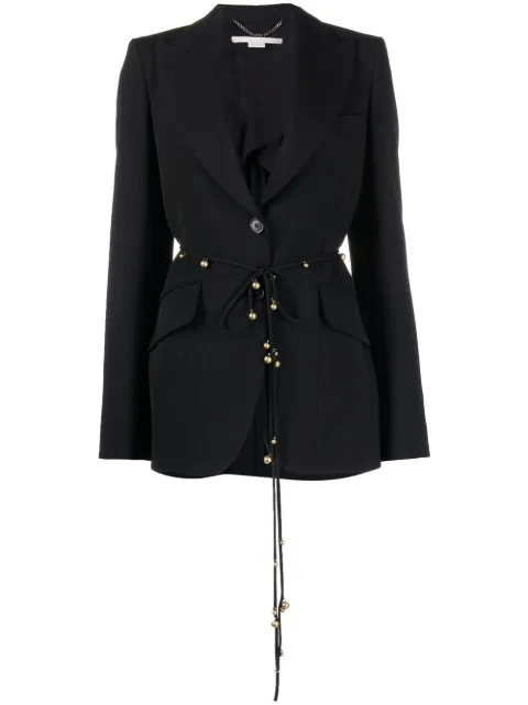 Stella McCartney jewel-belt single-breasted blazer Black 6500143AU701