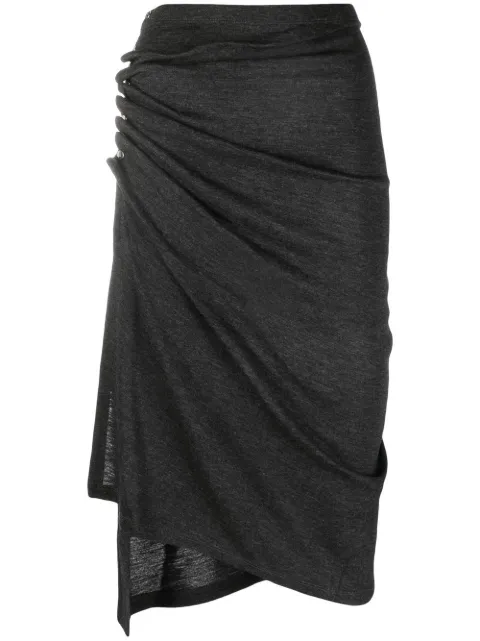 Rabanne ruched midi skirt Grey 22AJJU007LA0299