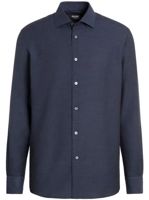 Zegna long-sleeve dress shirt Blue E7X44SRF5