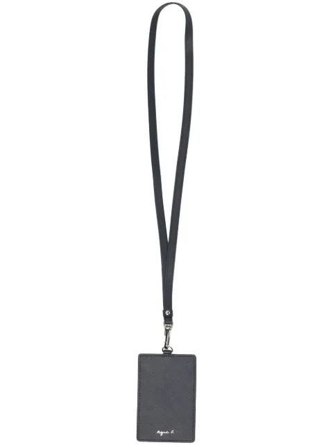 agnès b. leather ID card neck tag Blue N448VCJ7
