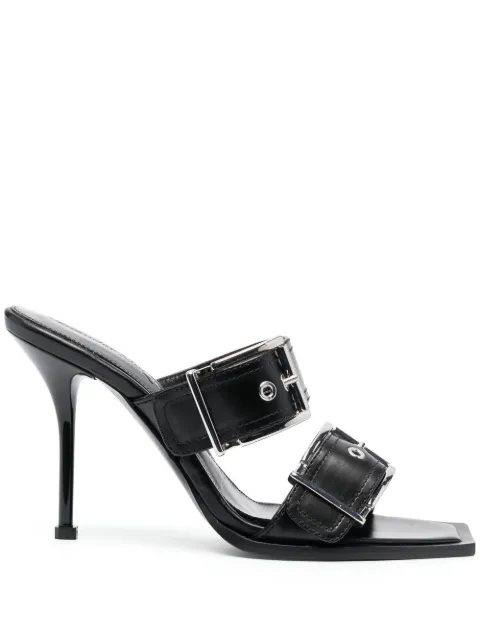 Alexander McQueen 100mm buckled leather sandals Black 709990WHSWD