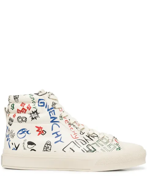 Givenchy City Logo-print leather sneakers White BH005LH19F
