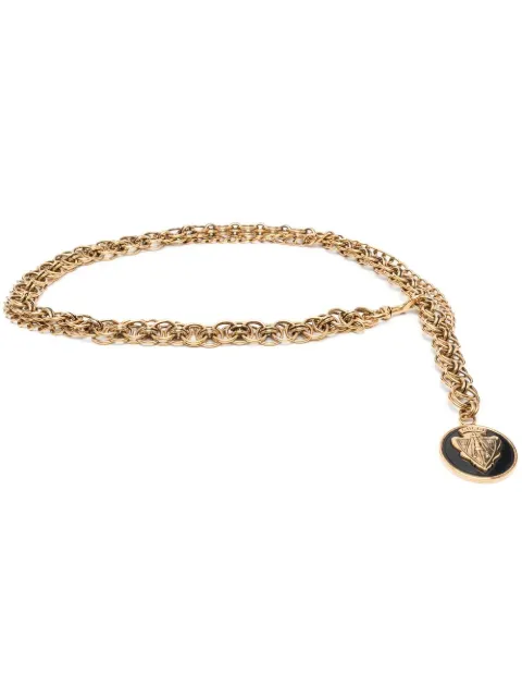 Gucci Pre-Owned 1990s logo charm chain belt Gold GCC1200