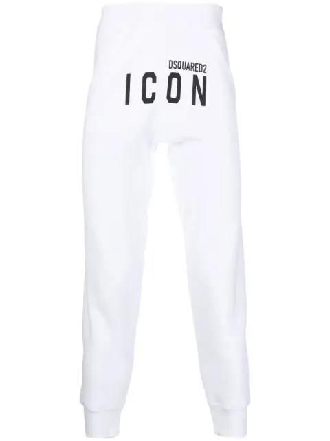 DSQUARED2 Icon print cotton track pants White S79KA0001S25516