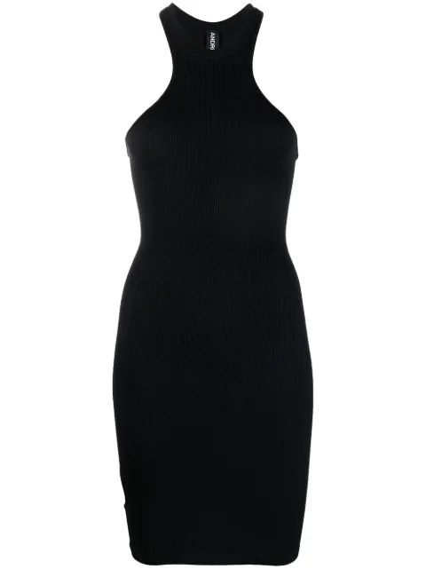 ANDREĀDAMO racer-neck fitted dress Black ADFW22DR06032473