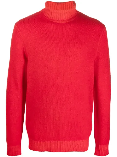 Malo fine-knit rollneck jumper Red UXC088F2B20