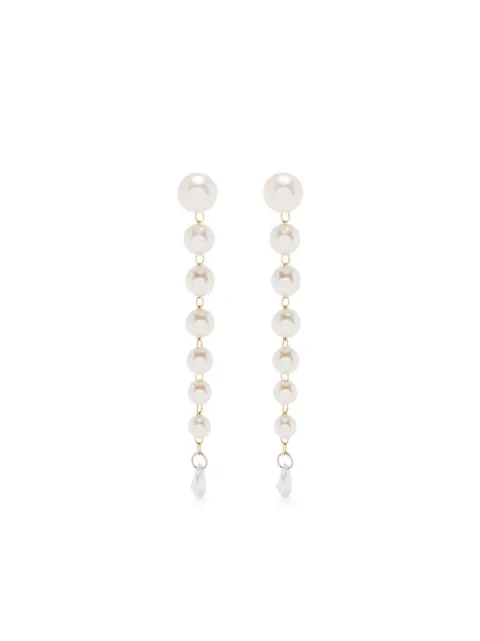 Mizuki 14kt yellow gold Sea of Beauty pearl and diamond earrings Gold SBE358