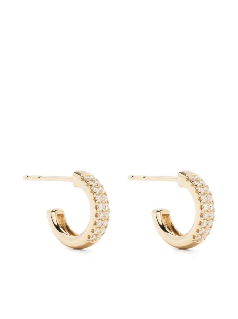Mizuki 14kt yellow gold diamond hoop earrings Gold SBE341