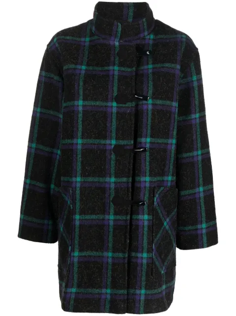 A.N.G.E.L.O. Vintage Cult 1980s check-pattern duffle coat Black ANG380FL