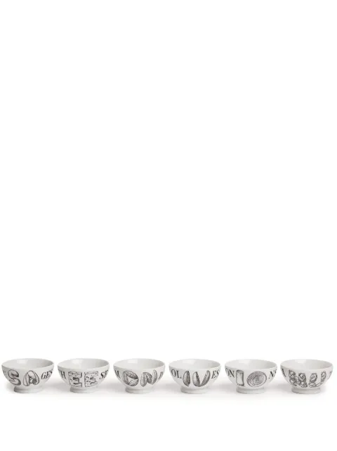 Fornasetti set of six bowls White P51X010