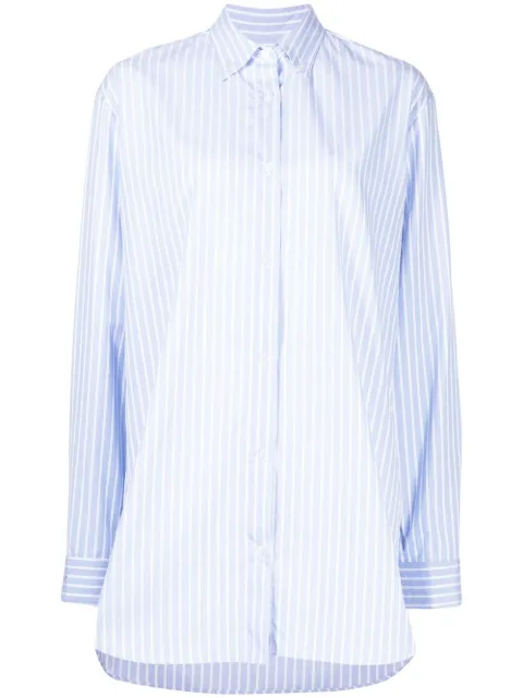 Macgraw Critic striped oversized shirt Blue CriticShirtinBlueStripe