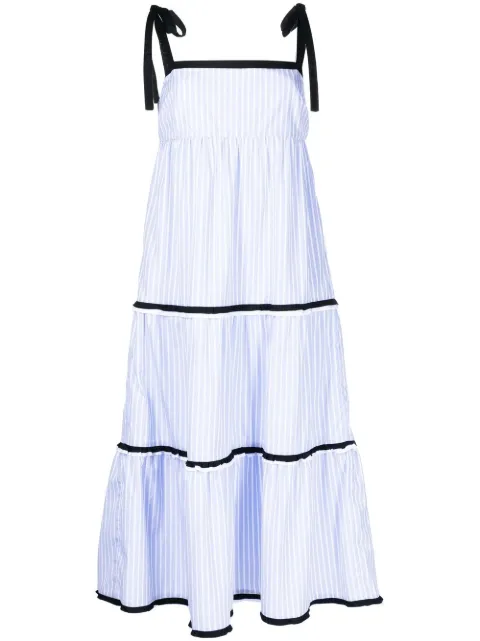 Macgraw Lulu tiered midi dress Blue LULUDRESS