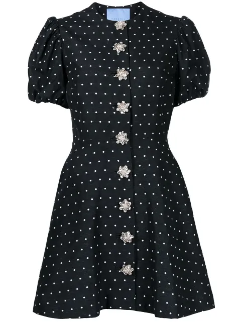 Macgraw Sorbet polka-dot embroidered dress Black SorbetDressinSpotJacquard