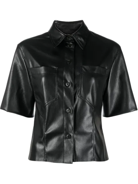 Nanushka faux-leather shirt Black NW22CRTP03399