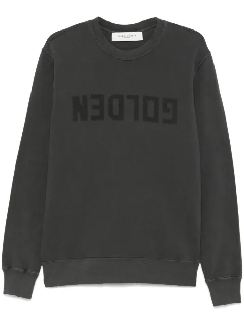 Golden Goose logo-print long-sleeve sweatshirt Grey GMP01223P000642