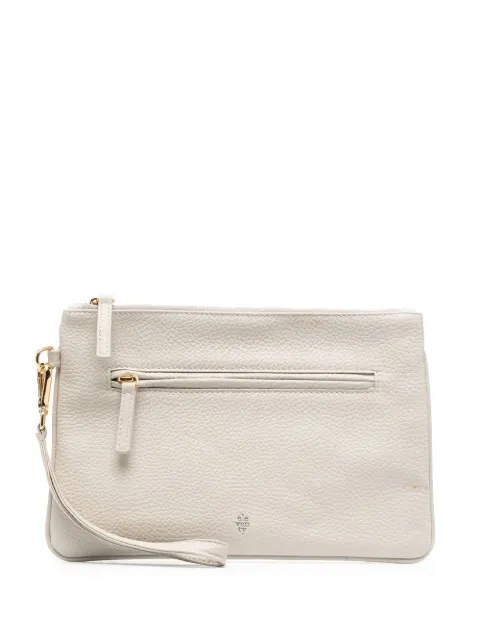 Eleventy logo-stamp leather clutch bag Neutrals F77BORF03PEL0F009