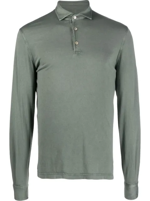 Fedeli long-sleeved polo shirt Green 5UIF0217