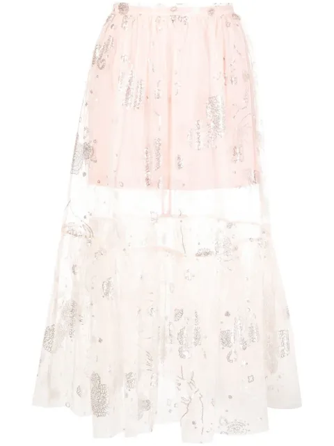 Macgraw sequin-embellished sheer tulle skirt Pink SheerDelightSkirtinPinkTulle