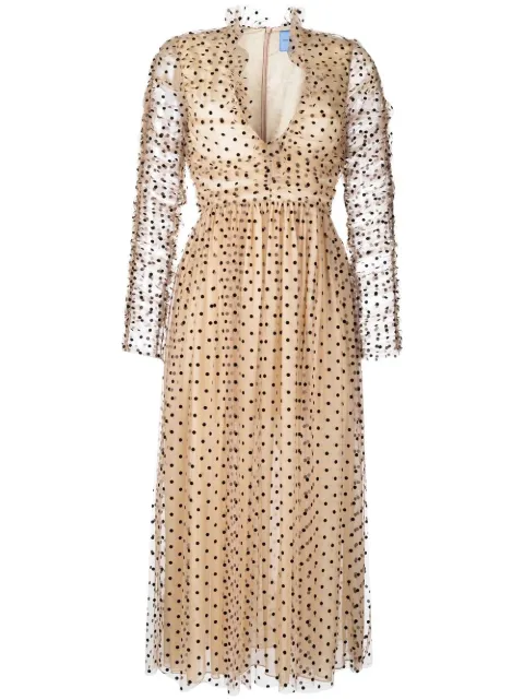 Macgraw Reminisce polka-dot tulle midi dress Pink ReminisceDressinSpotTulle