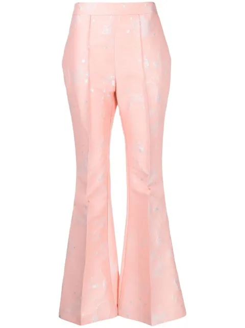 Macgraw Stereotype jacquard flared trousers Pink StereotypeTrouserinPinkJacquard