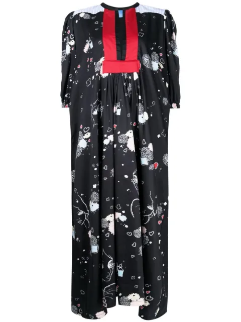 Macgraw Betty printed midi dress Black BettyDressinBlackPrint