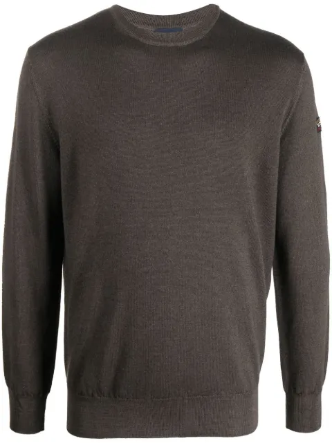 Paul & Shark virgin wool crew neck jumper Brown 11311001