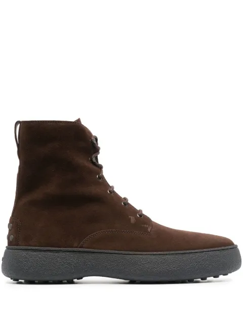 Tod's W.G. lace-up leather boots Brown XXM09J0GK50RE0