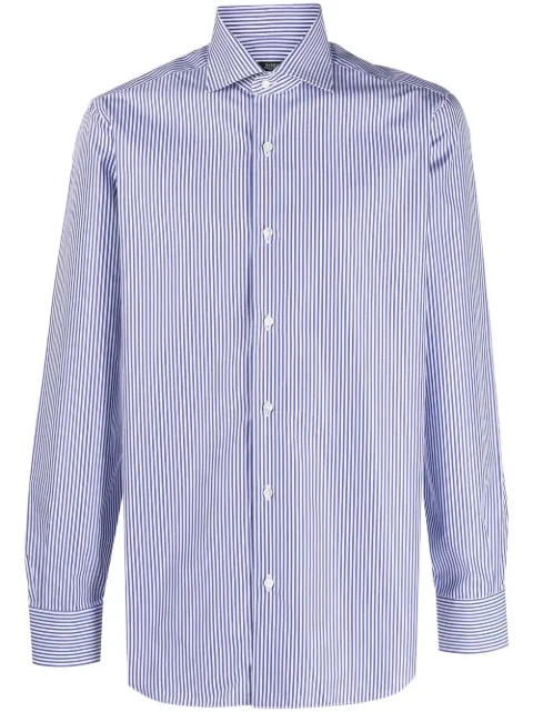 Barba candy-stripe long-sleeve shirt White I1U13P01PZ0138U