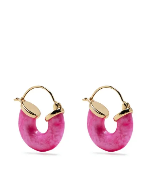 Anni Lu stone-detail hoop earrings Pink 2223053