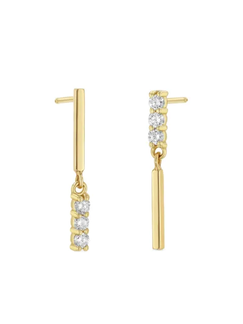 Zoë Chicco 14K yellow gold bar diamond drop earrings Gold MPBEMD
