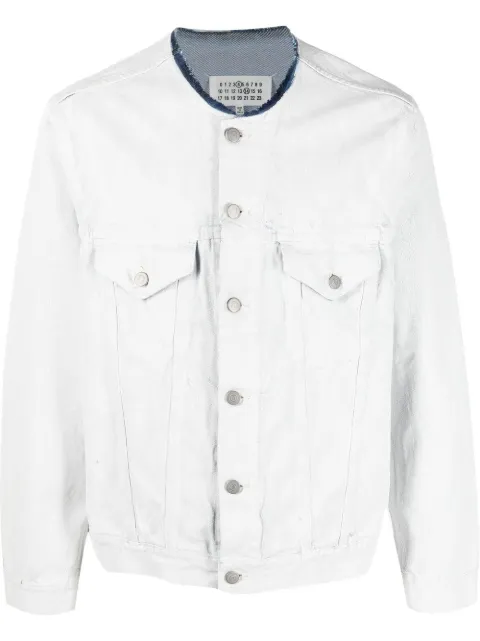 Maison Margiela collarless denim jacket White SI1AM0007S30561