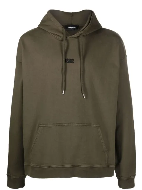 DSQUARED2 embroidered-logo detail hoodie Green S74GU0568S54438