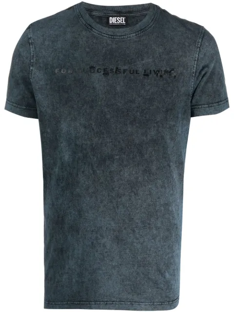 Diesel slogan-print cotton T-shirt Blue A065150DGAF