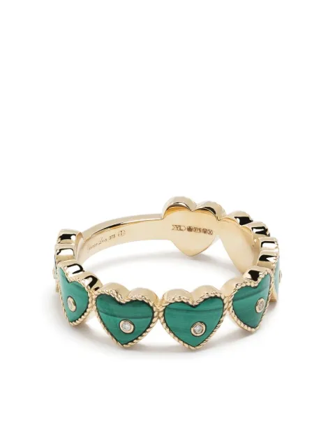 Yvonne Léon 9kt yellow gold Alliance malachite heart ring Gold ALLIANCEMALACHITE