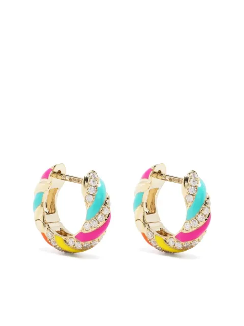 Yvonne Léon 9kt yellow gold diamond huggie hoops Gold PCREOLTORSRAINBOJ