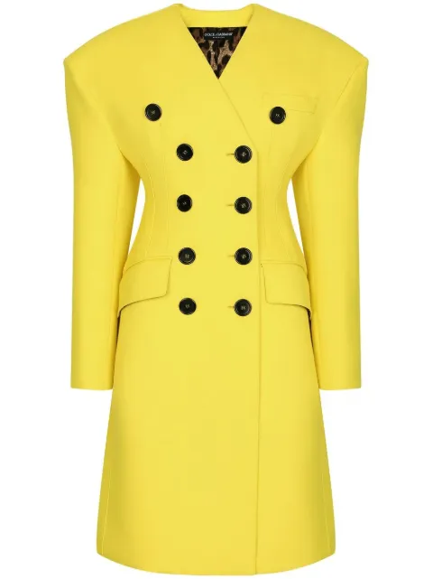 Dolce & Gabbana double-breasted coat Yellow F0C2OTFU244