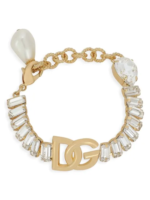 Dolce & Gabbana DG logo rhinestone-embellished bracelet Gold WBO8S3W1111