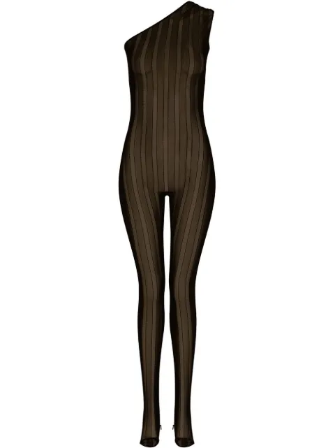 Dolce & Gabbana one-shoulder jacquard jumpsuit Black F6ANLTFLREO
