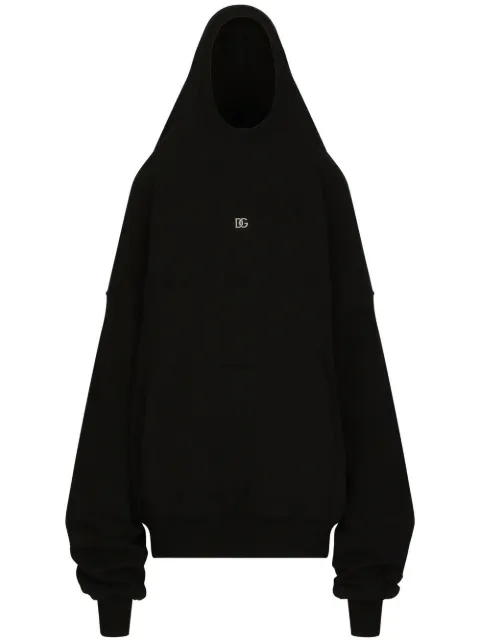 Dolce & Gabbana logo-plaque oversized hoodie Black F9P09TFU77G