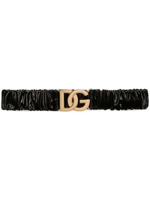Dolce & Gabbana DG-logo patent leather belt Black BE1464AG006